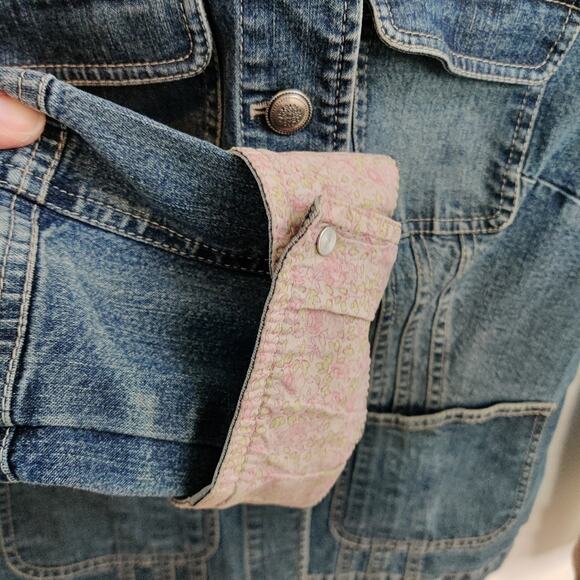 Garnet Hill Long Sleeve Blue Denim Jacket Size Small - Picture 2 of 9